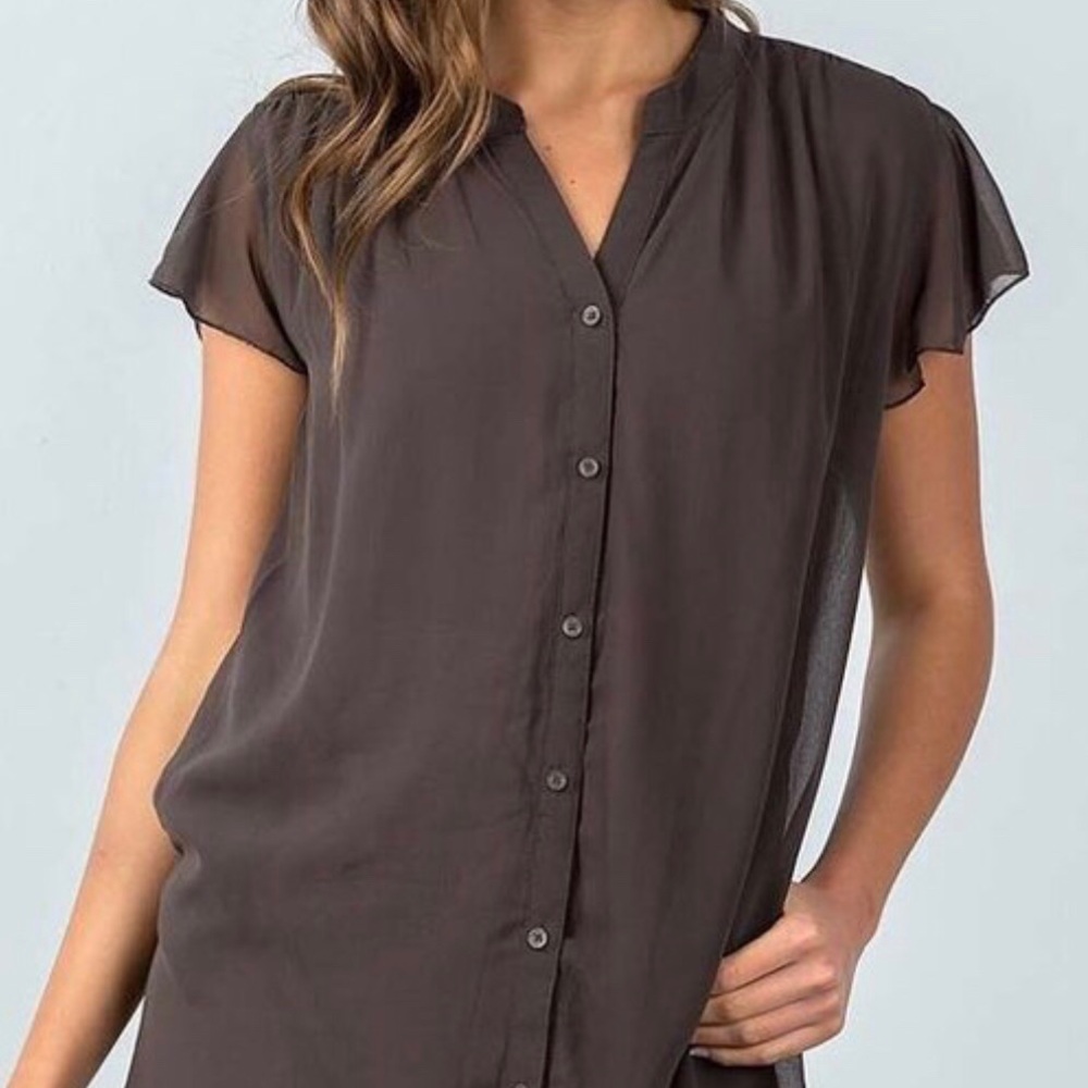 Short Sleeve Drawstring Hem Tunic - Picture 2 of 3